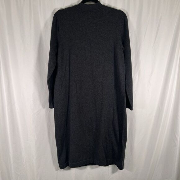 J Jill Sweater Dress Women's Large Petite Grey Long Sleeve Crew Neck Silk Blend - Picture 7 of 7